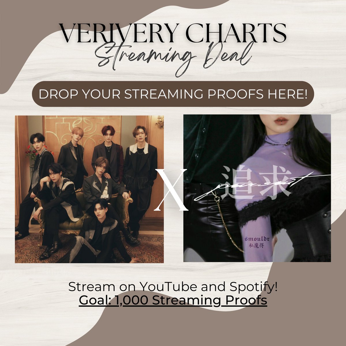 VRVRCharts's tweet photo. [ STREAMING DEAL FOR VERIVERY ]
DROP YOUR STREAMING PROOFS HERE!

🔴 Make sure to screenshot your streams, then reply it below!
🎯GOAL: 1,000 Streaming Proofs 
📅 From October 6-13, 2022 only! https://t.co/Kp9koRkpx0