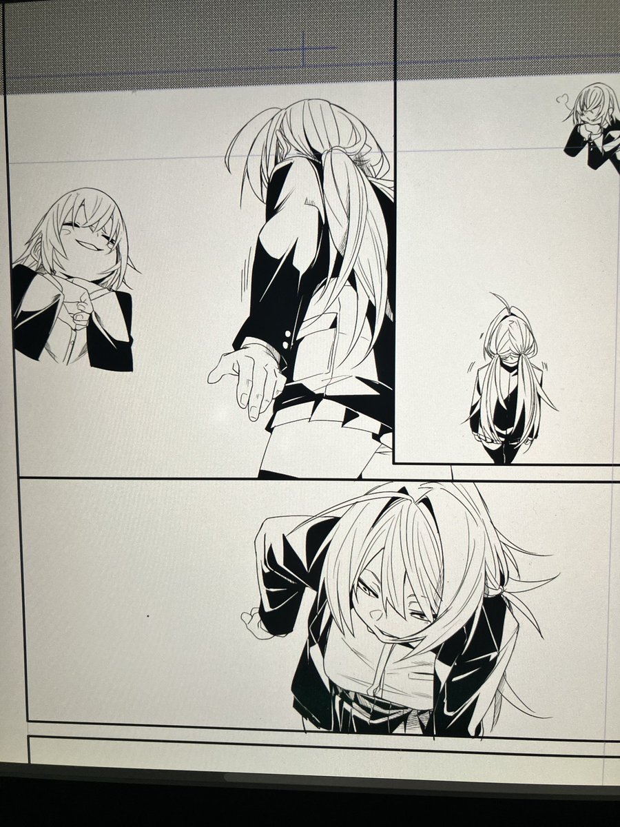 背景は後からだからペン入れ中はシュールな絵面です 