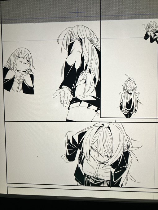 背景は後からだからペン入れ中はシュールな絵面です 