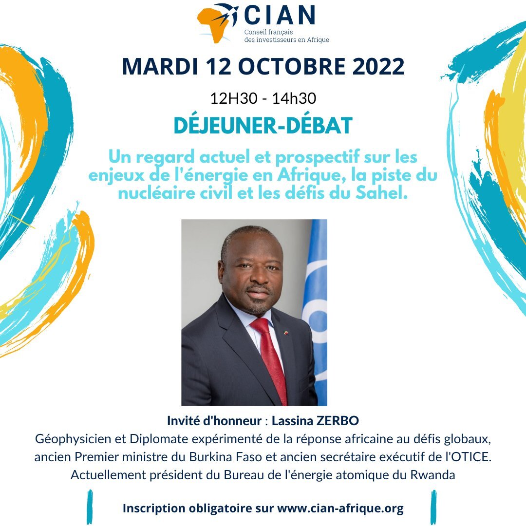 35°Nord (@35nord) on Twitter photo Le <a href="/CIAN_Afrique/">Cian</a> organise un déjeuner ce jeudi dans <a href="/LesSalonsHoche/">SalonsHoche</a> en présence de <a href="/SinaZerbo/">Lassina Zerbo</a>, ancien PM du #BurkinaFaso. L'occasion de faire le point sur la situation politique dans la sous-région et d'aborder les questions énergétiques
Inscriptions 👉 bit.ly/3Eeu2Lg Le <a href="/CIAN_Afrique/">Cian</a> organise un déjeuner ce jeudi dans <a href="/LesSalonsHoche/">SalonsHoche</a> en présence de <a href="/SinaZerbo/">Lassina Zerbo</a>, ancien PM du #BurkinaFaso. L'occasion de faire le point sur la situation politique dans la sous-région et d'aborder les questions énergétiques
Inscriptions 👉 bit.ly/3Eeu2Lg
