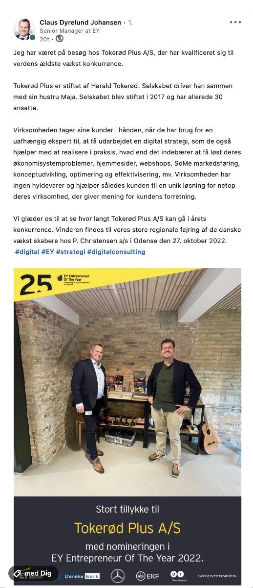 Tokeroed's tweet photo. Wauw den her nominering af @tokeroedplus er jeg helt på røven over 🙌🏼
(Og særligt at vi lige fik Amigaen 🕹 med på billedet ☺️)
#EoY #digitalstrategi #digitaltransformation #digitalisering #tokeroedplus https://t.co/EMo1YRtr9r