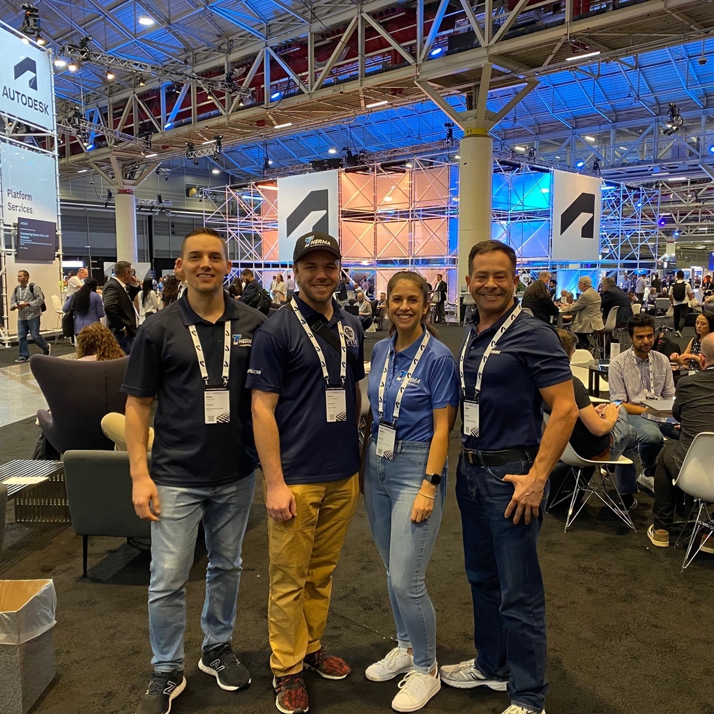 thermacorp's tweet photo. Our VDC &amp; detailing team spent three action-packed days at @autodeskuniversity learning, connecting with industry experts, and imagining what’s possible. 

#ImagineDesignBuild #AU2022 #Autodesk #WeAreLegence #SolutionsProvider #MechanicalContractor https://t.co/wfdKdcUjLe
