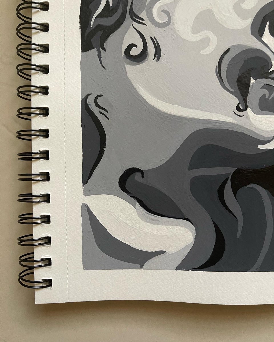 daisyabbott_'s tweet photo. David statue, gouache on paper 🖤 https://t.co/eyyLWBkKny