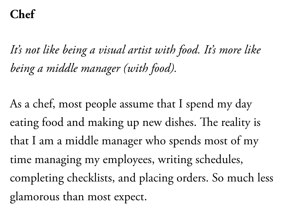 DKThomp's tweet photo. Weeks ago, I asked readers to tell me what people don't get about their job.

Here is our full round up, including:
- chefs
- humanitarian workers
- pastors
- sailors
- book editors
- opera singers
- postal workers
- software engineers

https://t.co/yTKR0GWqxf https://t.co/MMzMmqEl6y