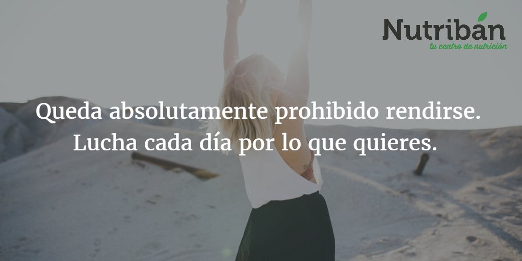 ○ #Miércoles y ya tenemos la semana casi casi terminada.

○ Recuerda que: "Lo único #prohibido es #rendirse"

<a href="/nutribandietas/">Nutribán</a> 

#dietistasnutricionistas #centrodenutrición #alimentacionsaludable 
#educaciónalimentaria
#cosiguelo