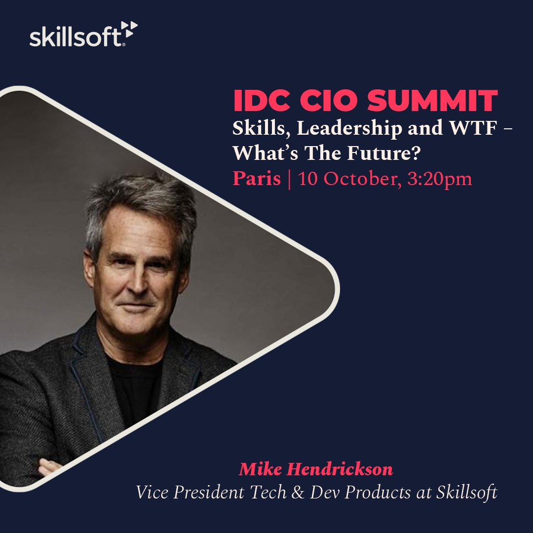 Register and join our workshop at IDC CIO Summit with Mike Hendrickson. idc.com/eu/events/7002… #skills #cio #idc #skillsoft @mikehatora