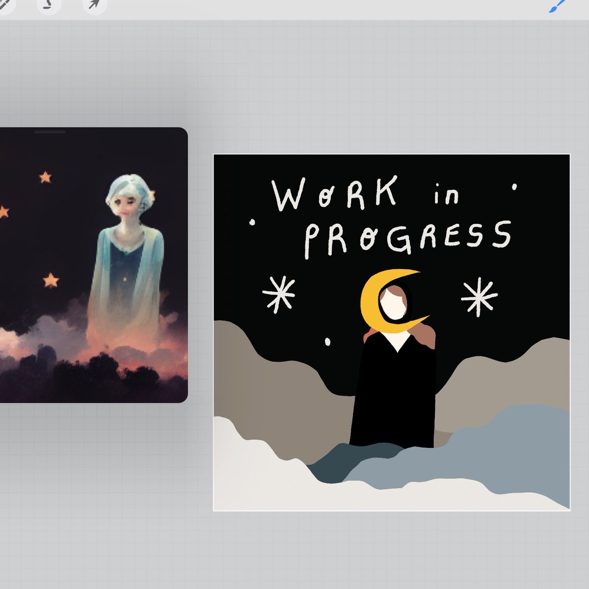 WIP WIP - got the idea to use AI as reference from @idonutmocha_nft, generated my inspo using prompts from Ser <a href="/Chimichangahere/">Chimichanga.PHΞW</a> ✨🌙