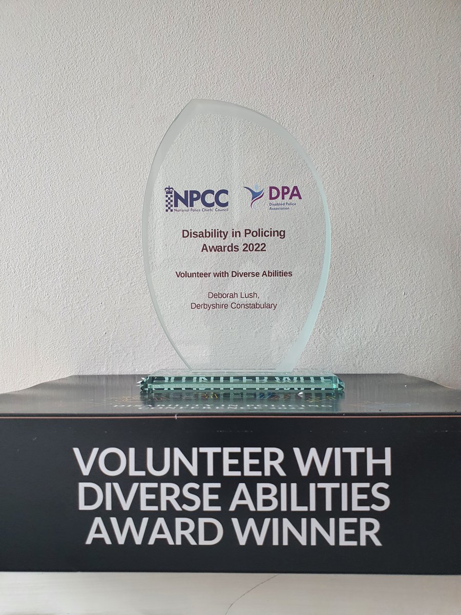 DerbysPLOD's tweet photo. We attended the National Disabled Police Association and NPCC Conference last week and are proud to say that our very own Deborah Lush won the 'Volunteer With Diverse Abilities' Award! A very well deserved winner and a fantastic advocate for the Deaf community.  Well done Deborah https://t.co/TqiQHqY4zg