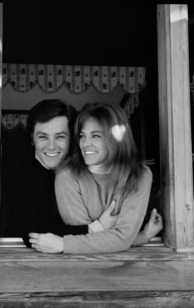 Alain and Nathalie Delon in Verbier, Switzerland, 1967.

#AlainDelon #NathalieDelon #Switzerland #film #TCMParty