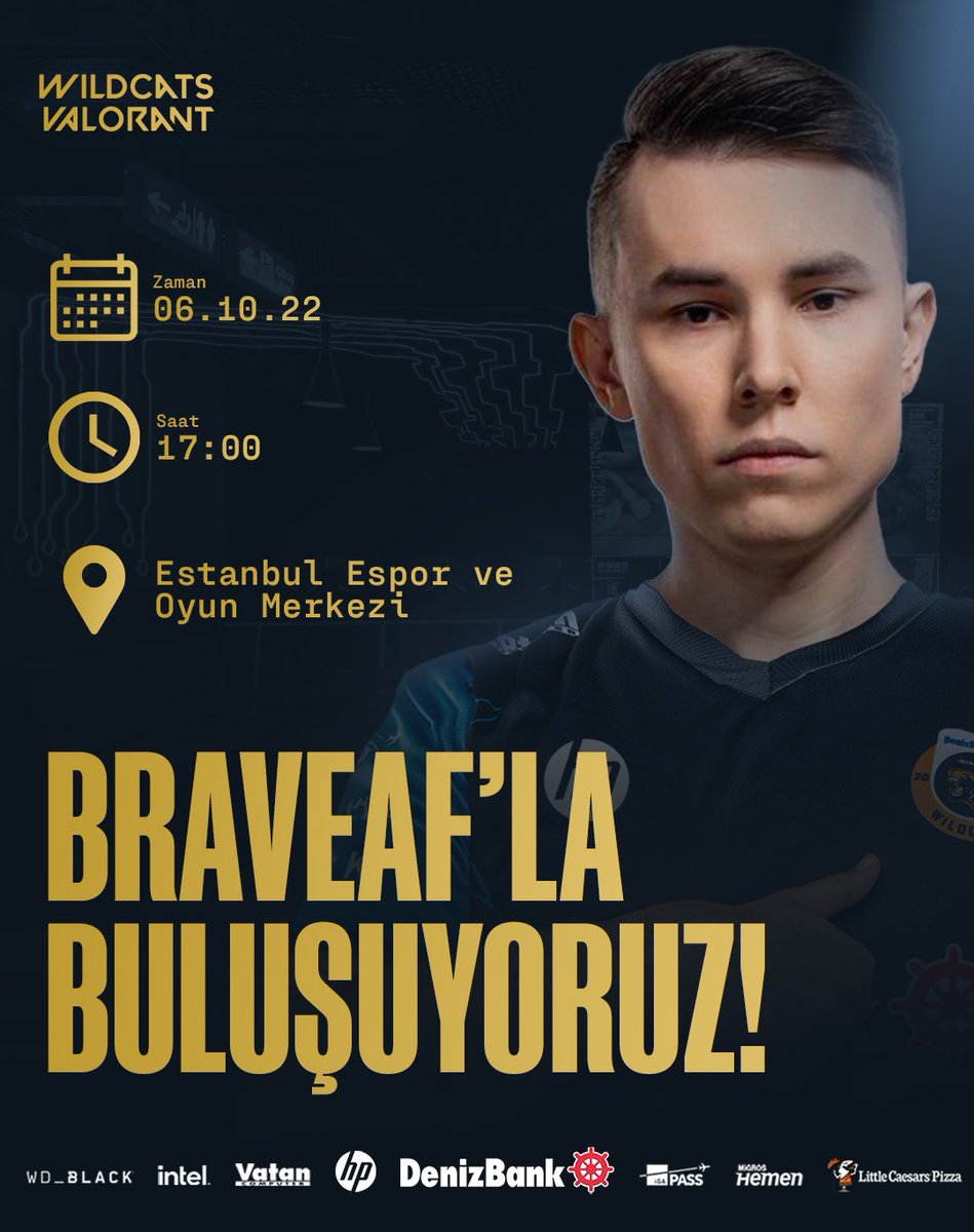 IWcats's tweet photo. DAVETLİSİNİZ! 💌

Yeni ve gözde VALORANT oyuncumuz Andrew "braveaf" Gorchakov ile yarın saat 17.00'de Estanbul Espor ve Oyun Merkezi’nde buluşuyoruz, hepinizi bekliyoruz! 

#GOWILD🐆 #VALORANT https://t.co/g2IuJC7RnY
