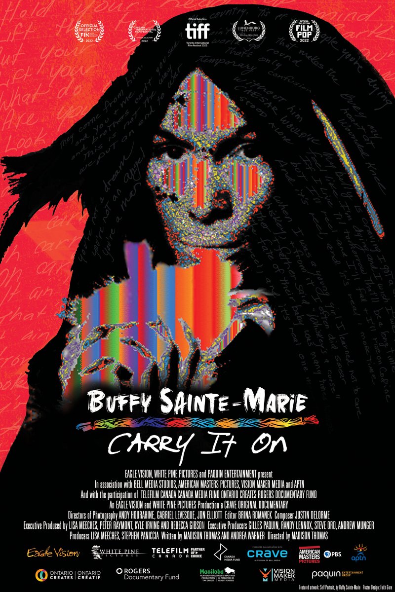 barriefilmfest's tweet photo. ✨BFF25 OPENING NIGHT✨
Thrilled to announce that the 25th Barrie Film Festival will open on Oct 14 with BUFFY SAINTE-MARIE: CARRY IT ON, a doc that explores the life, music, &amp; activism of legendary Indigenous singer-songwriter, and icon Buffy Sainte-Marie
https://t.co/9LIBeH4KYR https://t.co/0pVS5TrcG5