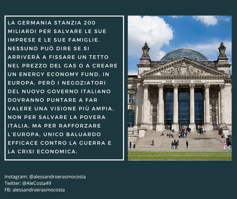 AleCosta49's tweet photo. E’ naturale che quando si ha paura si pensi a sé stessi. Ma questa è una visione miope. 
La #Germania è il primo partner commerciale dell’Italia. Crisi economica italiana avrebbe effetti negativi sull’export tedesco e su quello francese, paese che è il secondo partner.
#prezzogas https://t.co/0syOBRfMWs