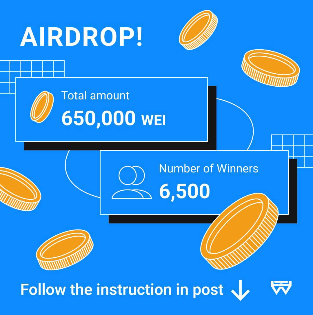 Total Airdrop Amount: 650,000 WEI
Number of Winners: 6,500

How to Participate?

Check more WEIcrypto’s Airdrop Requirements in detail here! -> 
medium.com/p/4d8ee4f60e51……

Join $20,000 WEI Airdrop! Follow the steps to win your WEI!