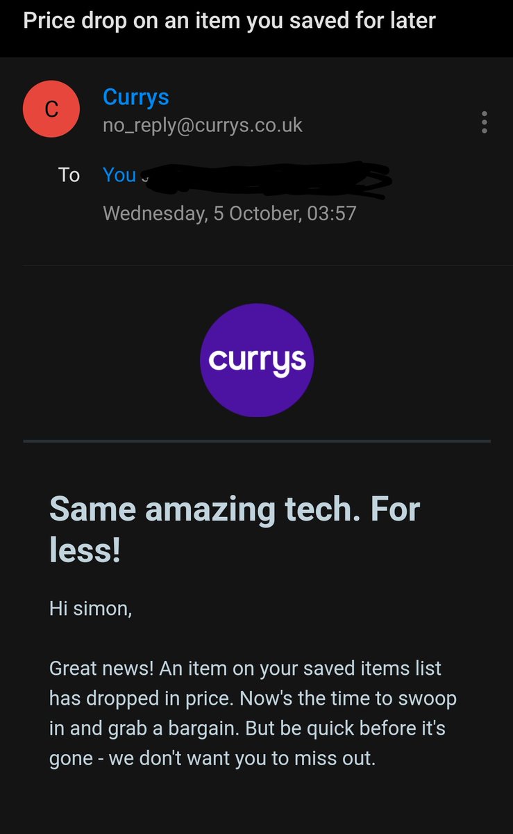 shadow_show's tweet photo. @CurrysServices is this a genuine email ; https://t.co/hmBQAIeivU