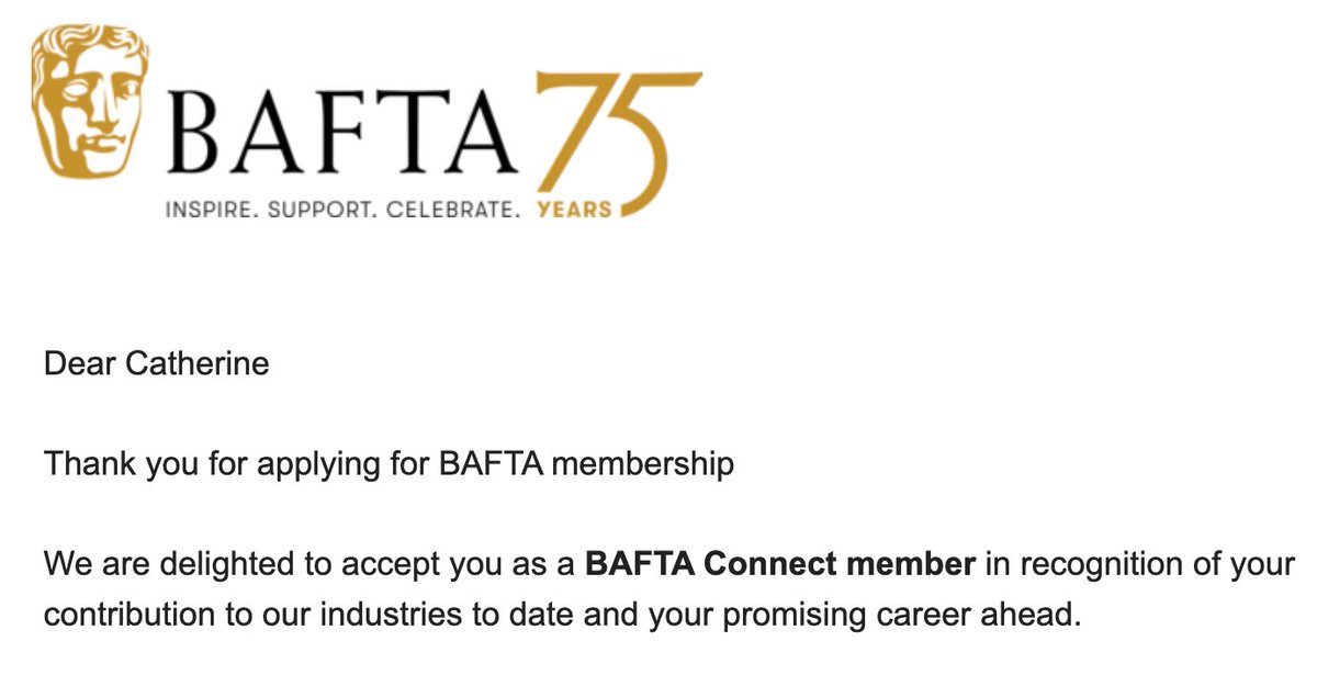 catosheawriter's tweet image. I've really enjoyed being part of @BAFTA #baftacrew over the last couple of years. Excited to find out today I've been accepted a BAFTA Connect Member. Looking forward to meeting new and old faces and hanging out @BAFTA195 #baftaconnect