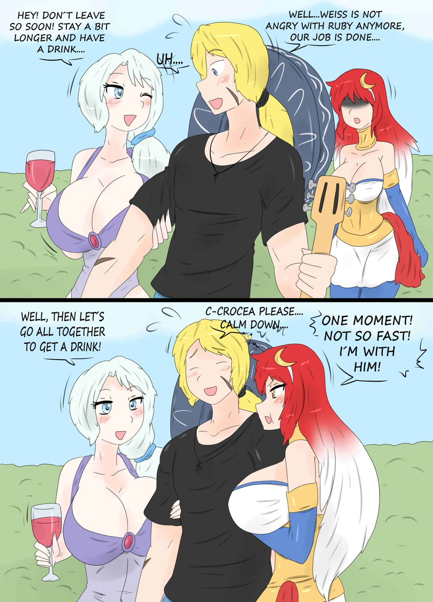 "Oh Crocea... I know your pain. My owner always gets distracted by a Schnee..."