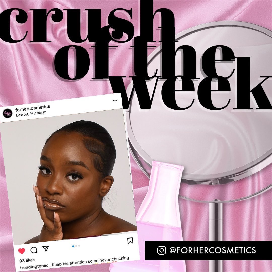 forhercosmetics's tweet photo. So yes we crushing on you this week π
.
.
Want to be featured next week send up a pic in your favorite ForHer product ππ
.
.
#forhercosmetics #forher #wcw #smallbusiness #blackgirlmagic #softbeat #naturalglam https://t.co/T55AHHk7af