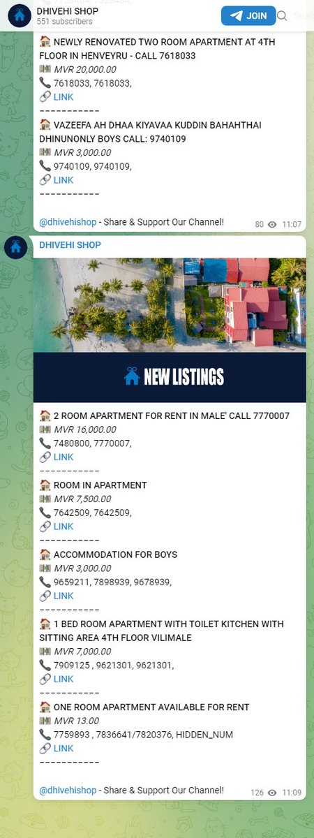 Join our telegram channel: t.me/dhivehishop

#malecity #hulhumlale #housing #realestate #dhivehi #raajje #telegram #housinglistings