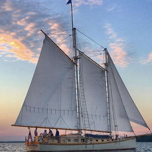 wbzSausville's tweet photo. Michigan couple built this 78-ft. schooner. Now Julie &amp; Hugh Covert are on a 9 month “Dream Inspiration Tour” inspiring people to follow their dreams. They’re giving free tours of the Huron Jewel docked @Ocean_Alliance in #Gloucester till they set sail tomorrow. @wbznewsradio https://t.co/QVjpGh3IVA