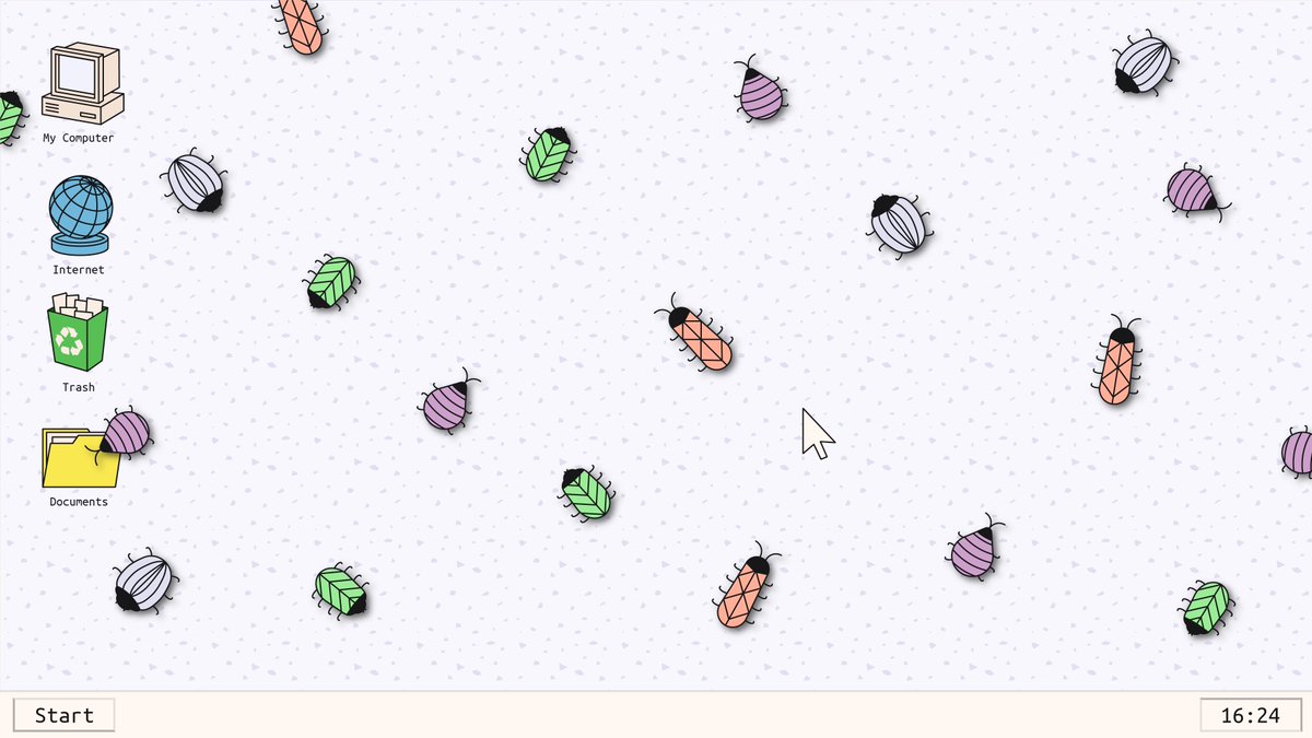 Bugs everywhere OMG 😮
How are you going to get rid of them?
#taskfailedsuccessfully
#indiedev #gamedev #indiegame #unity #indiegamedev #indiegames #gaming #videogames  #madewithunity #games #gameart #indie #gamedeveloper  #gamer #art  #indiedeveloper #indiegaming #win95