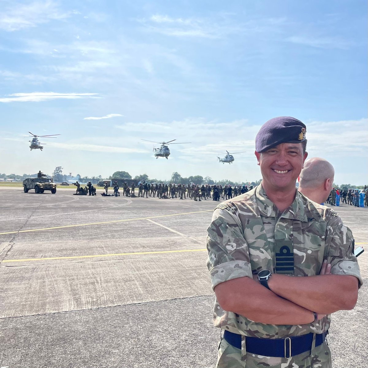 UKDefMalaysia's tweet photo. Hugely privileged to have been able to witness the impressive battle parade and demonstration on the occasion of the 89th Malaysian Armed Forces Day.
@tldm_rasmi
@tenteraDarat
@TUDM_my
@MINDEFMalaysia
@HishammuddinH2O
#DefenceDiplomacy
🇬🇧🇲🇾 https://t.co/xHy4KcGVAf
