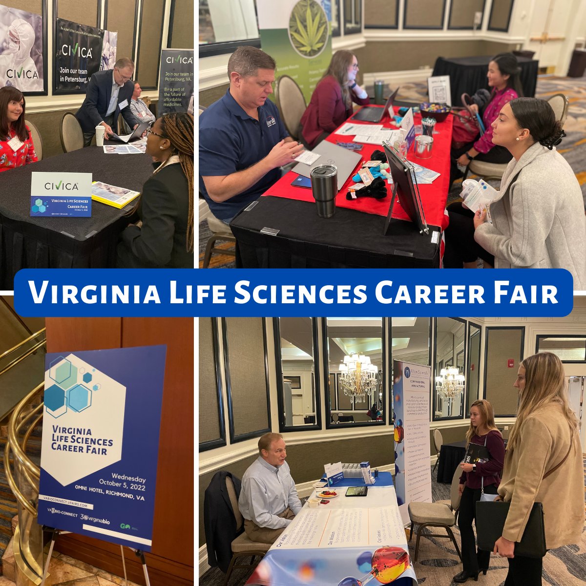 There is still time to join the Virginia #LifeSciences #CareerFair at Omni Hotel, Richmond. Come spend your lunch break with us. The atmosphere is great & we overheard some offers being extended. Or, register to join virtually at ow.ly/oyH450L2g1Y and chat with employers!