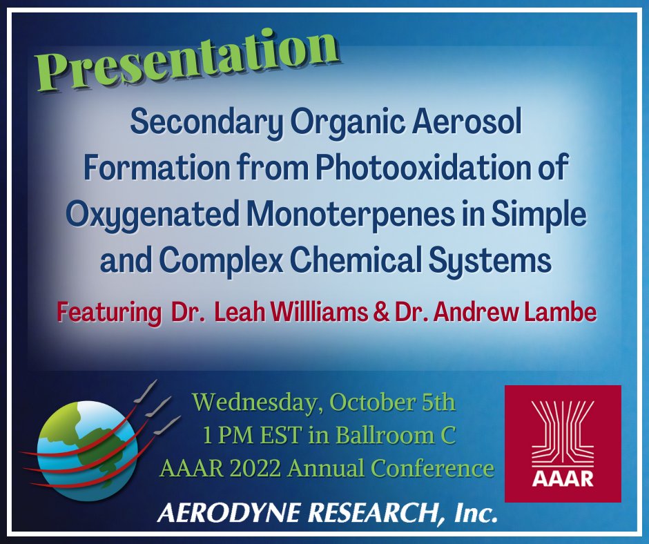 AerodyneRes's tweet image. Right after lunch break, swing into Ballroom C for this presentation by @FaiolaLabUCI:

Abstract here: bit.ly/3fxYSEk 
#AAAR2022 #SOA #SOAformation #aerosols