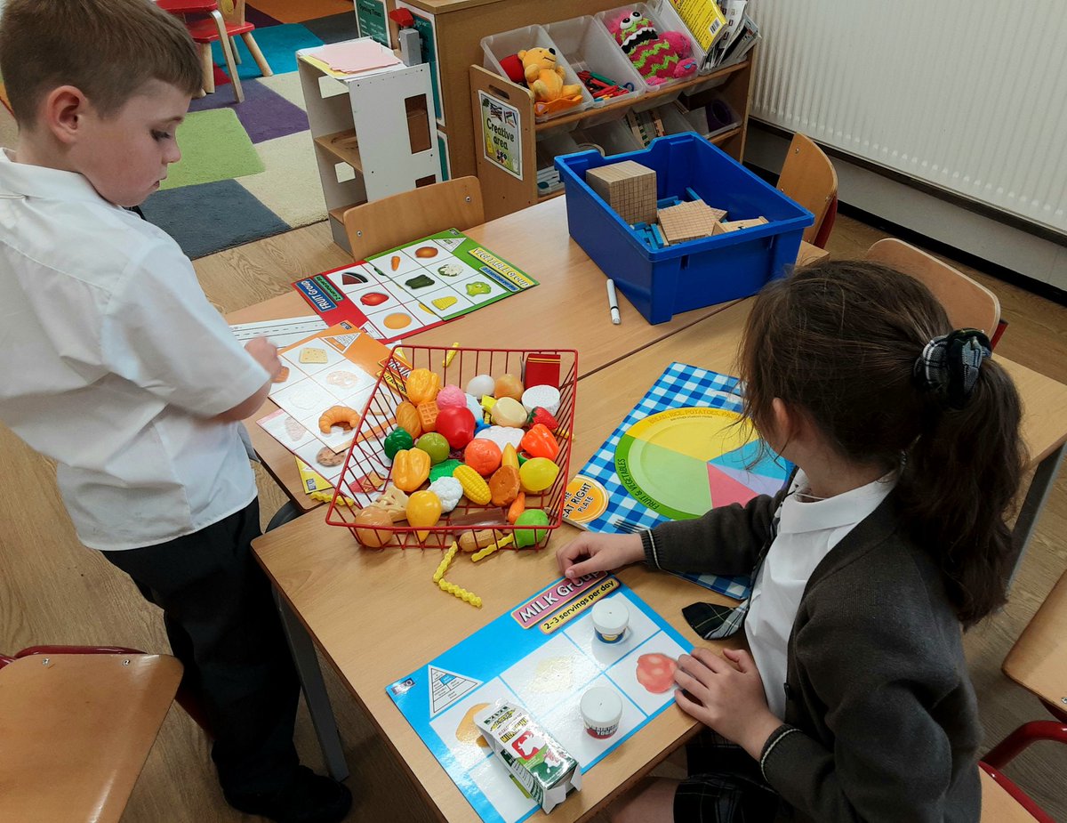 Focused number representation and food grouping with our nutrition know-how 🍒🧀🥛