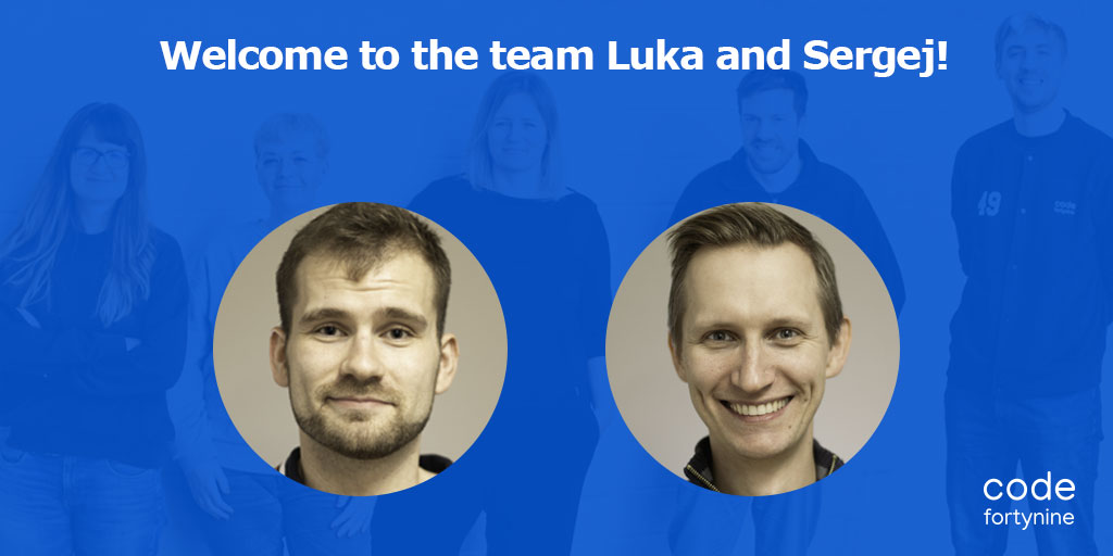 codefortynine's tweet photo. 😊 October brought us two new team members, completely without Deep Cloning – promised.
Welcome Sergej and Luka!

#team #hiring https://t.co/1HSvteI3p1