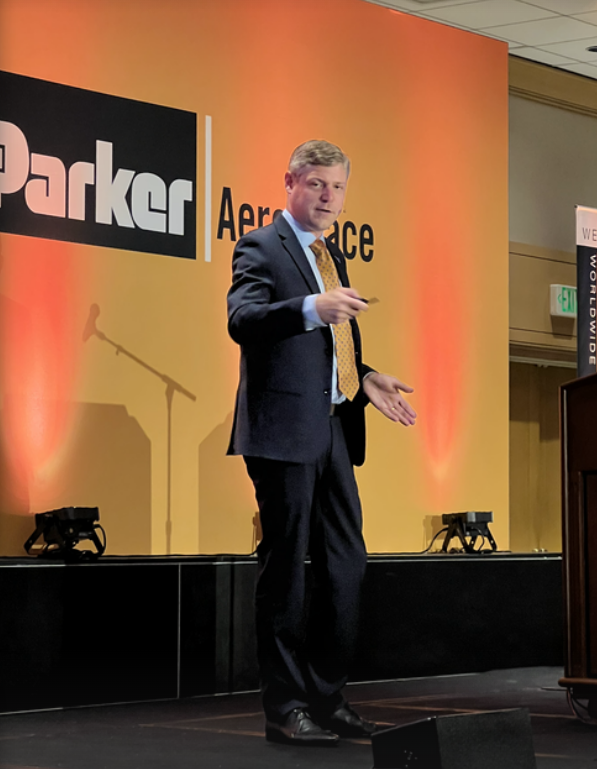GLDinAviation's tweet photo. Thank you @ParkerAerospace for having me speak at your Growth Worldwide Marketing Meeting yesterday. It was great fun to share details on the first flight of Alice and discuss the market opportunity for all-electric aircraft.
#FutureOfFlight #ElectricAviation #FlyTheFuture https://t.co/8qisUVFERj