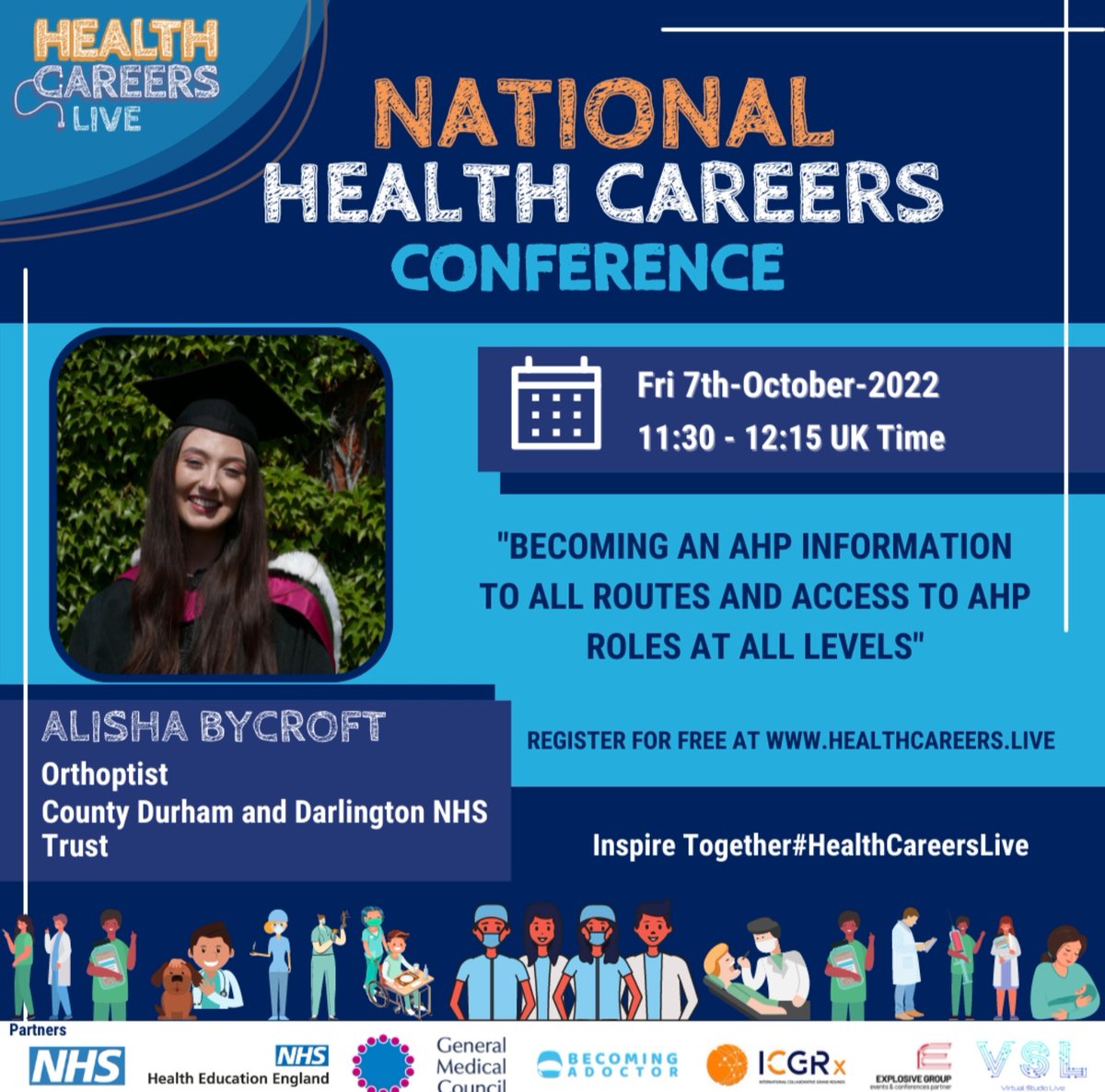 alishabycroft's tweet photo. On Friday I'll be joining a panel of AHP's, sharing information on how to become an AHP and some of our personal experiences from our own journeys! Please share around for those interested in Orthoptics/AHP careers! 😊

#orthoptics #HealthCareersLive @healthcareersco https://t.co/RTePl6VIen