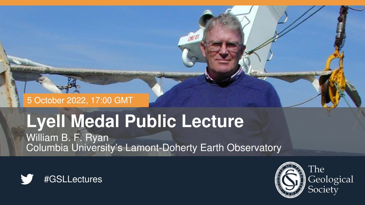 GeolSoc's tweet photo. Join us online for our 2022 Lyell Medal winners' Public Lecture 'From catastrophism back to uniformitarianism' with marine geologist William Ryan live from 17.00 GMT
📺 https://t.co/CUBqOEMcmy
#GSLLectures @columbiaclimate @LamontEarth https://t.co/EoV6dNzVUn