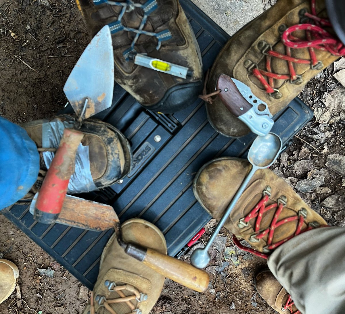 GermannaArch's tweet photo. International Archaeology Day Tweetathon #IAD2022 mashup #FavoriteArchaeologyTool and #FieldBoots #germannaarchaeology https://t.co/u85jWj3EwM