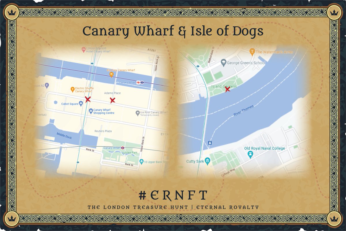 radekkhavel's tweet photo. 🗺️ MAP 1 REVEAL!

📍 Location: Canary Wharf &amp; Isle of Dogs

Can you find all three?🤔

🏆 Seek, Snap and Tweet with #ERNFT to win 1 ETH!

#ERNFT  #nfts #roadmap #mint #eth #passiveincome #nftgiveaways #nftcommunity #ethgiveaway #nftart #Minting #mintingsoon https://t.co/6ZTPV6PemR