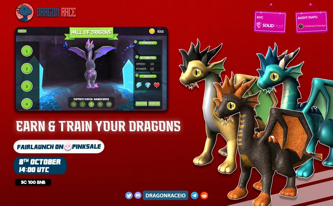 DevelopNf's tweet photo. 🚀@DragonRaceio Fairlaunch is schedule on @pinkecosystem
💰Softcap is 100 BNB
🗓️8th Oct 22 @ 14:00 UTC
❤️‍🔥Buy 1% Fee, Sell 2% Fee
🎮Game Live
💵Staking
✅KYC, AUIDT &amp; SAFU 
Join: https://t.co/LleEpFWmdV
#Dragonrace  #Dragace  #SAFU #PINKSALE  #GameFi #P2E  #Binance #BSC #Presale https://t.co/oUfWmOkhgl