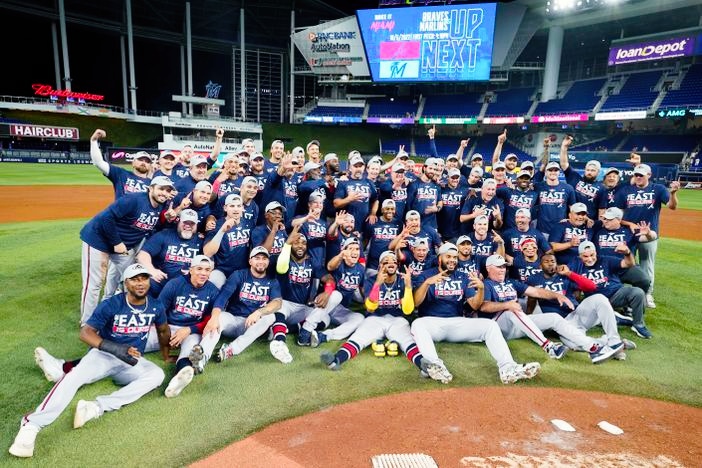 CiLabs's tweet photo. Congratulations to the @Braves on winning their fifth straight NL East title! 

Let's keep this magic going!! ⚾  #AtlantaBraves #ChopOn #WeLoveATL https://t.co/wMLLZBSYgv