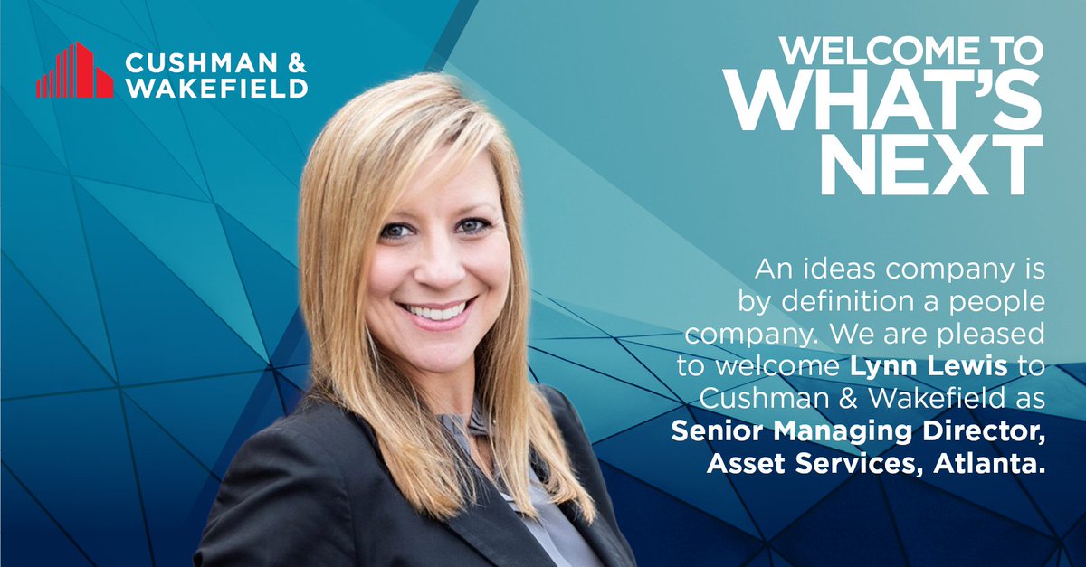 CushWakeATL's tweet photo. Lynn Lewis has joined Cushman &amp; Wakefield as the firm's Property Management Lead for Atlanta! In her new role, she will lead a team of 100+ property management professionals and manage 68.3 million square feet of office, retail, and industrial properties.  #CushWake #CRE #ATL https://t.co/Dzhk6r3pjJ