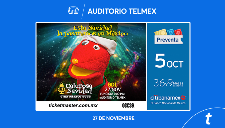 Ticketmaster México (@ticketmaster_me) on Twitter photo 🤗 En estos momentos comienza la #PreventaCitibanamex para disfrutar de una 🎅 #CalurosaNavidad junto a <a href="/31minutos_tv/">31 minutos</a> en el <a href="/AuditorioMx/">Auditorio Nacional</a>, @Audcitibanamex y <a href="/AuditorioTelmex/">Auditorio TELMEX</a> ⭐
📲 Compra aquí tus 🎟🎟 desde tu celular 👇
tkmx.link/31_Minutos_Tm 🤗 En estos momentos comienza la #PreventaCitibanamex para disfrutar de una 🎅 #CalurosaNavidad junto a <a href="/31minutos_tv/">31 minutos</a> en el <a href="/AuditorioMx/">Auditorio Nacional</a>, @Audcitibanamex y <a href="/AuditorioTelmex/">Auditorio TELMEX</a> ⭐
📲 Compra aquí tus 🎟🎟 desde tu celular 👇
tkmx.link/31_Minutos_Tm