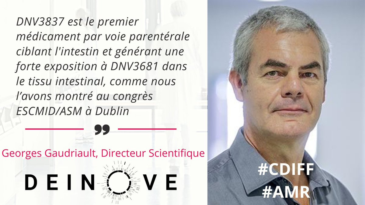 Deinove's tweet photo. DEINOVE présente des données sur #DNV3837 au congrès ESCMID/ASM à Dublin. L'utilisation du DNV3837 est un changement de paradigme potentiel pour le traitement de l'infection par #CDiff permettant de traiter l’intestin dans son ensemble.
https://t.co/QFH7TOZ2me https://t.co/u2DQJEwc7E