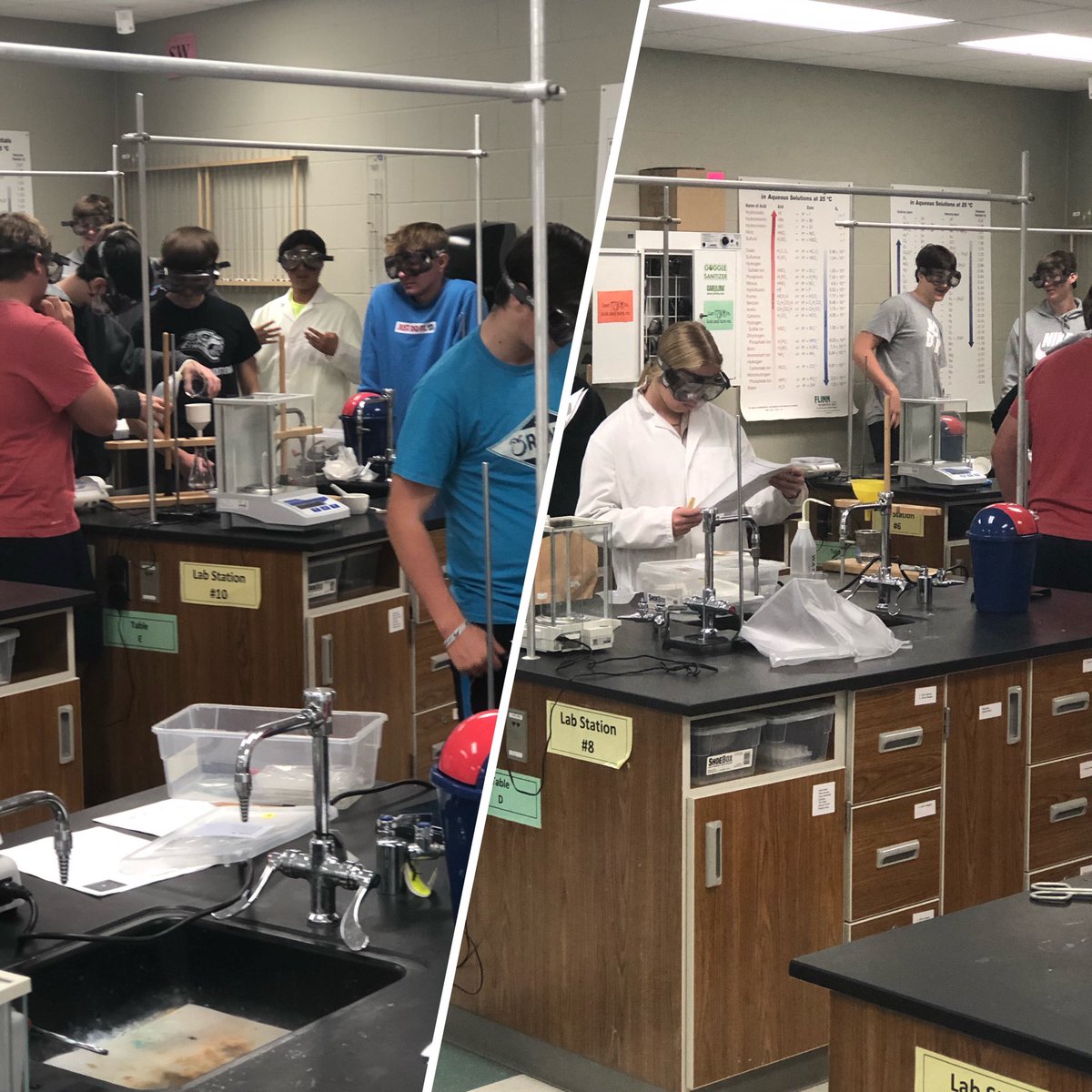 heyclassroom's tweet photo. AP Chem students designed their own lab in order to determine the mass of the active ingredient in antacid tablets. Great problem solving going on!! https://t.co/fkiIzbivk7
