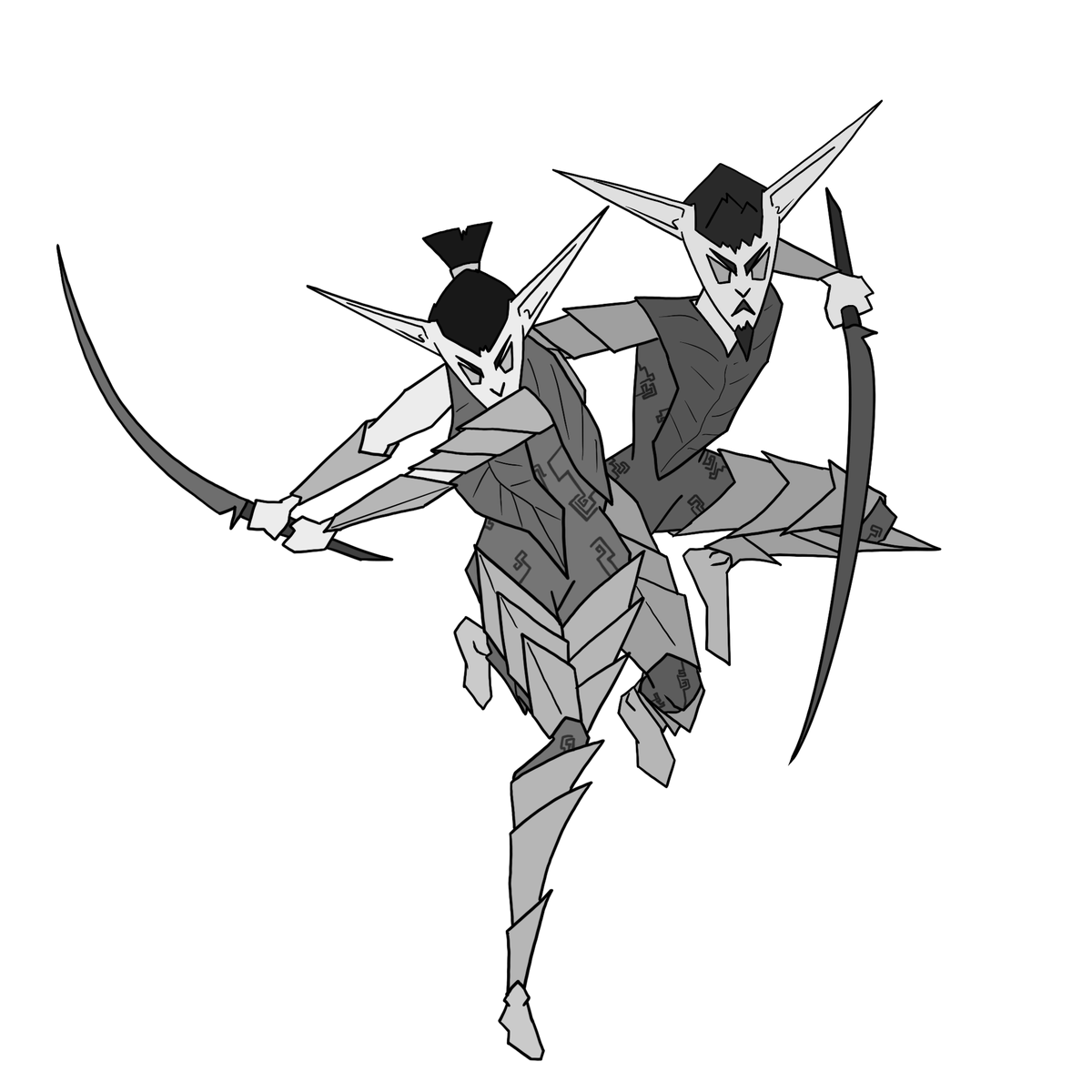 StudioMerkas's tweet photo. We are currently trying out different stylized art styles for a project we'll start soon. "The Leafblades"  is one of them.

How do you like it?

_
#stylized #stylizedart #conceptart #characterart #characterconcept #oc #characterdrawing #ocartwork https://t.co/gUtKM08Qb3
