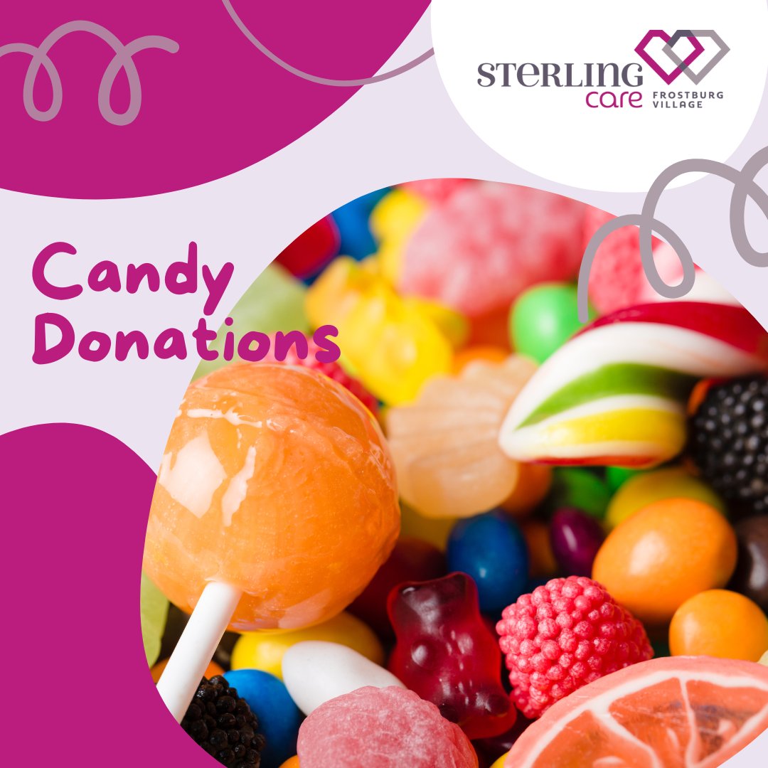 Are you ready to make a sweet donation?

October is here, and #SterlingCareFrostburgVillage is having a parade!

We'll be accepting candy donations to throw during the parade until October 27th. Your generosity is greatly appreciated! 🍬🍭

 #CandyDonations