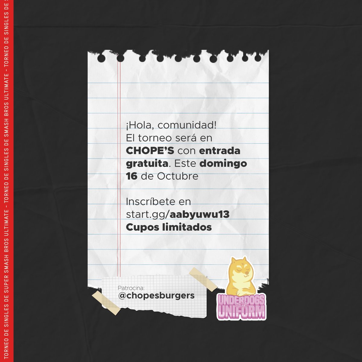 uwu_smash's tweet photo. ¡Nuevo MENSUAL en la ciudad de Bucaramanga! 💐
Nos vemos el domingo 16 de octubre para celebrar una edición más del #ApproachAndAttack en CHOPE'S

❤️Inscripciones en: https://t.co/Kmu153srjr
HUBO CAMBIO EN EL RULESET 😳 https://t.co/F27BWoiyGI