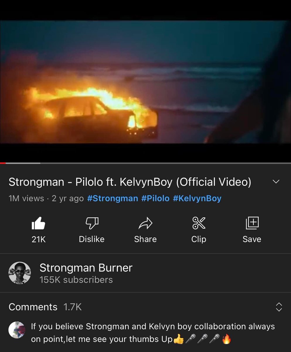 StrongEmpireGh's tweet photo. #Pilolo ft @kelvynboymusic_ hits 1M views on YouTube 🔥🔥🔥🔥🔥🔥🔥🔥🔥🔥🔥
Congratulations are in order @strongmanburner and thank you all for streaming 🙏🏾 https://t.co/cyYI3TFHA0