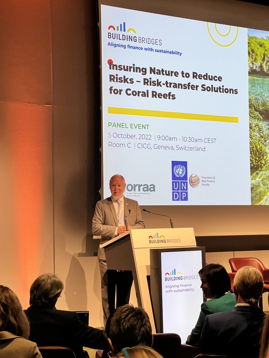 UNDP_SDGFinance's tweet image. Summarizing key take aways from #insuring #CoralReefs event, @UNDP’s @JanKellett stresses more finance needed as only 0.1% of #ClimateFinancing goes to #SDG14; working from national to local; insurance not just product but strips uncertainty from coastal people. #Insurance4SDGs