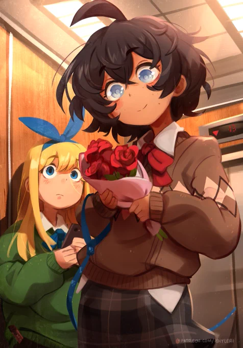 Someone gave her flowers 