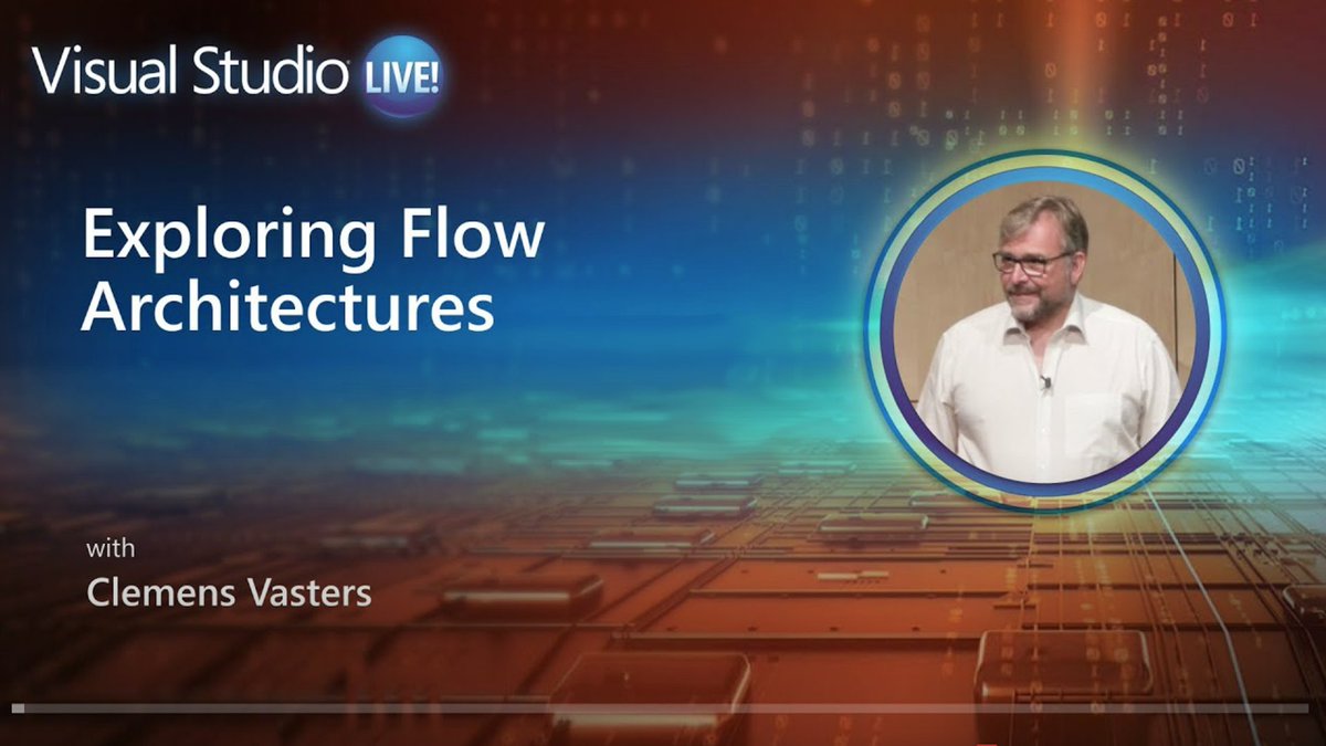 mySolutionsCL's tweet image. VisualStudio: Flow Architectures, as coined by James Urquhart, are the subject of this Visual Studio Live episode featuring Clemens Vasters. Explore the elements of event- and message-driven architectural approaches: msft.it/6010dHMoE #VisualStudi…