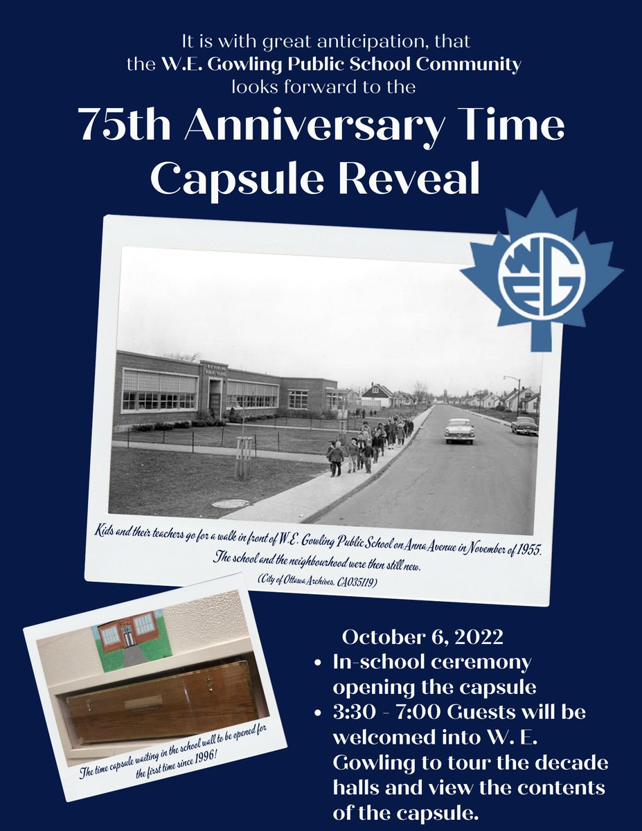Roughly 40 years ago, a 7-year-old new immigrant apprehensively walked into his first school in Canada. Thursday, I walk back into W.E. Gowling as its Superintendent of Instruction to celebrate its 75th anniversary and time capsule reveal. I am so excited! @OCDSB @WEGowling