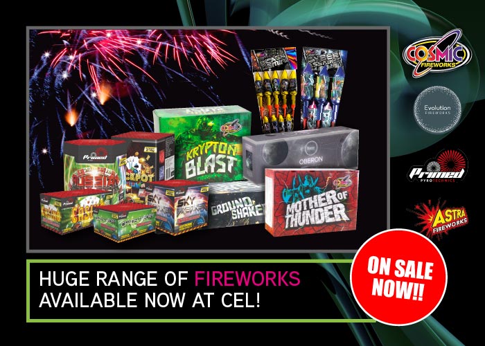 Huge range of #fireworks in stock now at CEL! 🌟 Display, Barrage & Selection Packs as well as Compounds, Rockets, Cakes, Candles & Sparklers. Make sure your party goes off with a bang in 2022! 💥 View our catalogue over on our website & order ASAP! celelectrical.co.uk/fireworks-on-s…