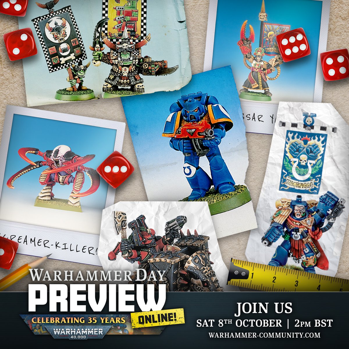 warhammer's tweet photo. Warhammer Day is celebrating #35YearsOf40K – what was the first miniature you ever painted for Warhammer 40,000? 

#WarhammerCommunity #WarhammerDay https://t.co/oMloZPw9d3